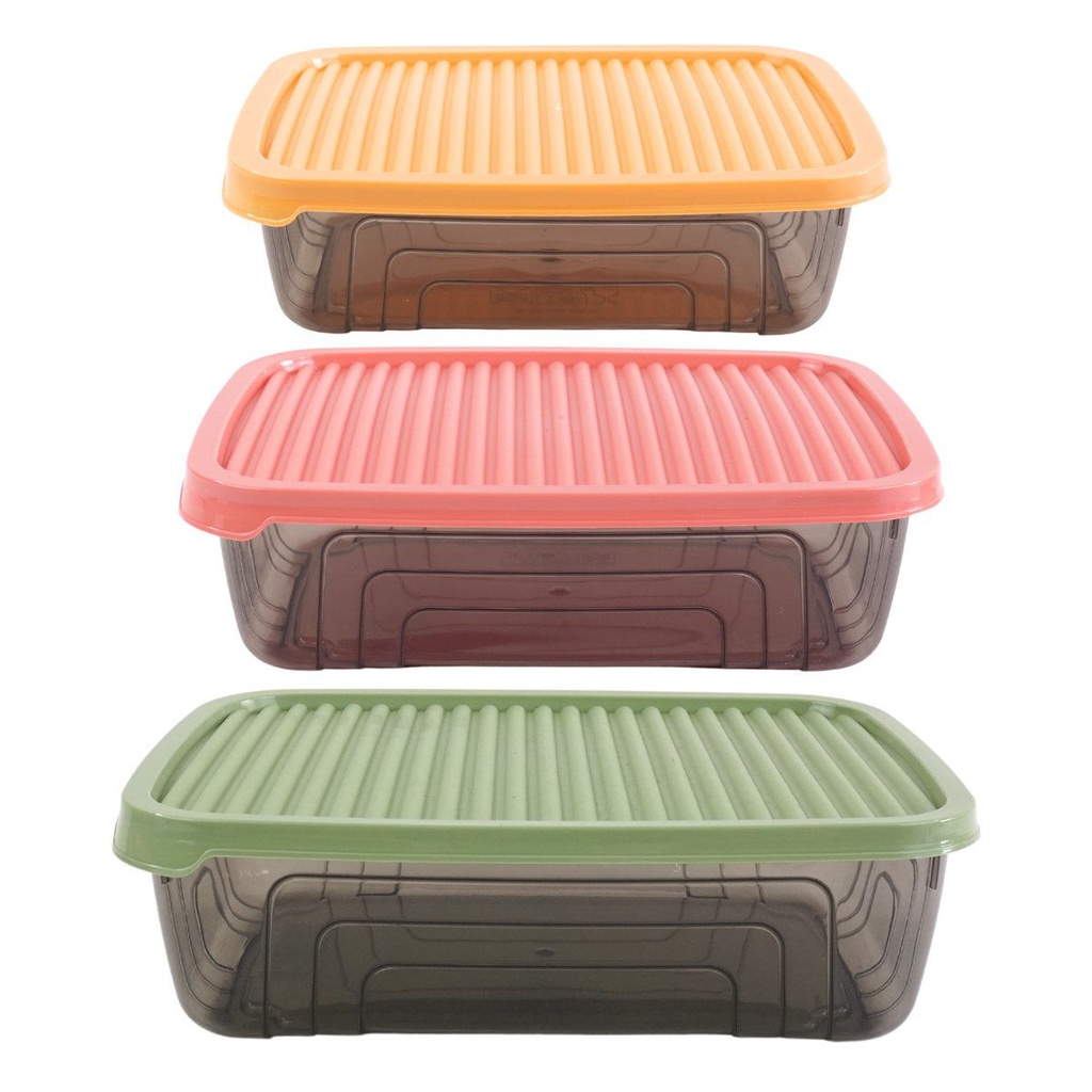 Set 3 Contenedores plásticos multicolor S-M-L