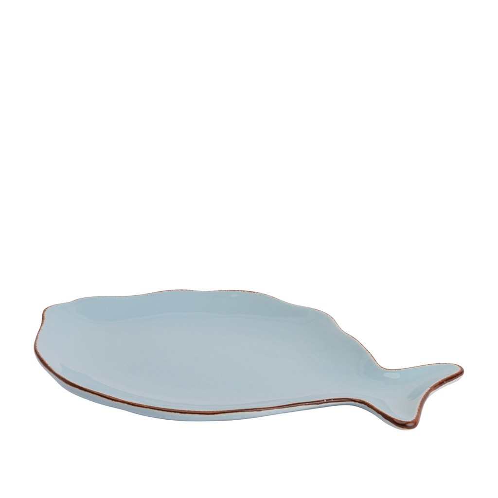 Plato Cerámica Pescado Celeste 21,5cm