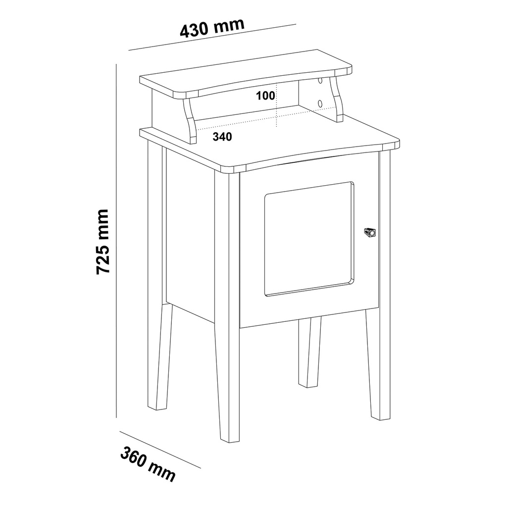 Mesa de apoyo Charlotte - Roble/Menta
