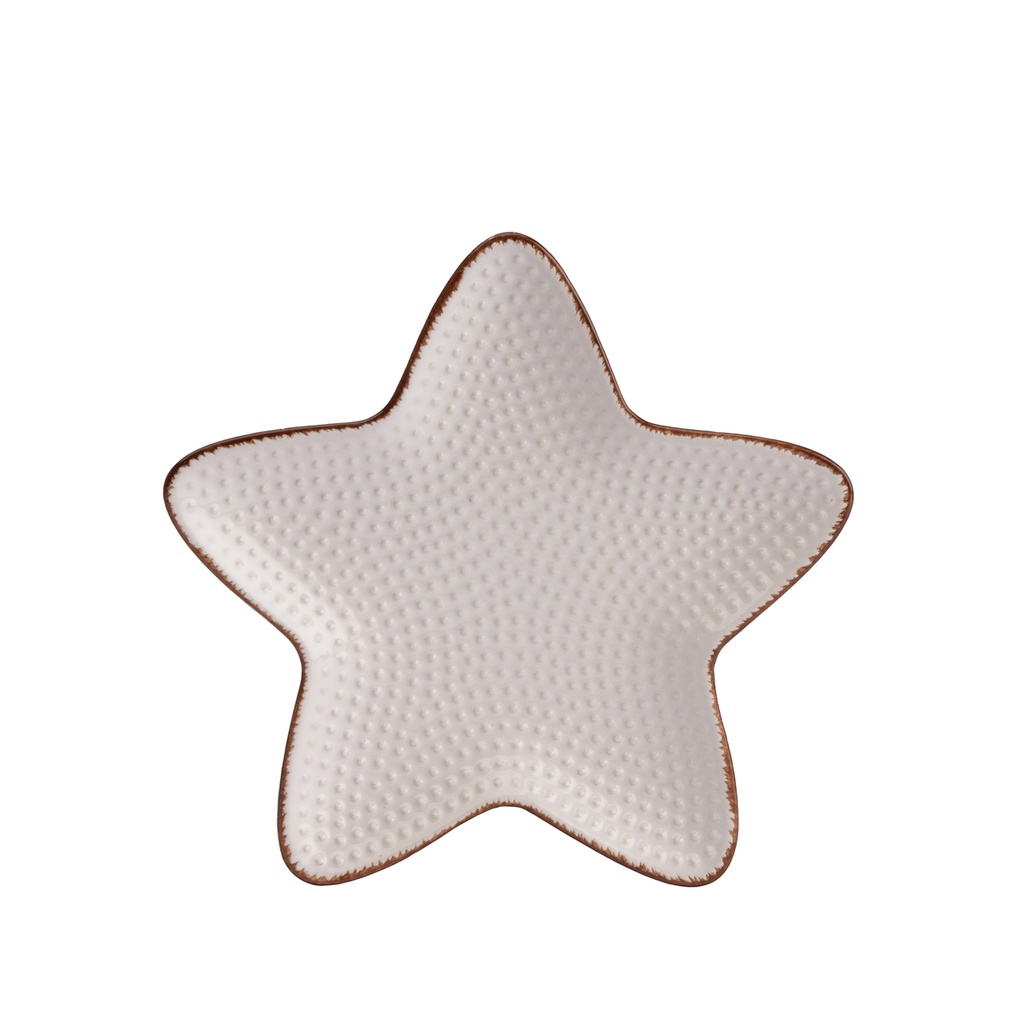 Pocillo cerámica estrella blanco 15cm