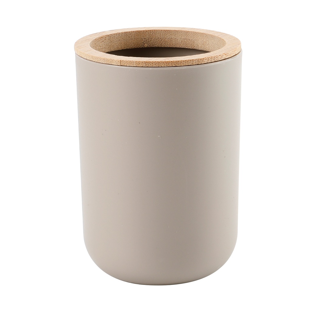 Porta cepillo dientes plástico beige bambú