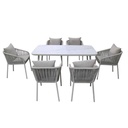 Juego comedor terraza 6 sillas Sylva blanco