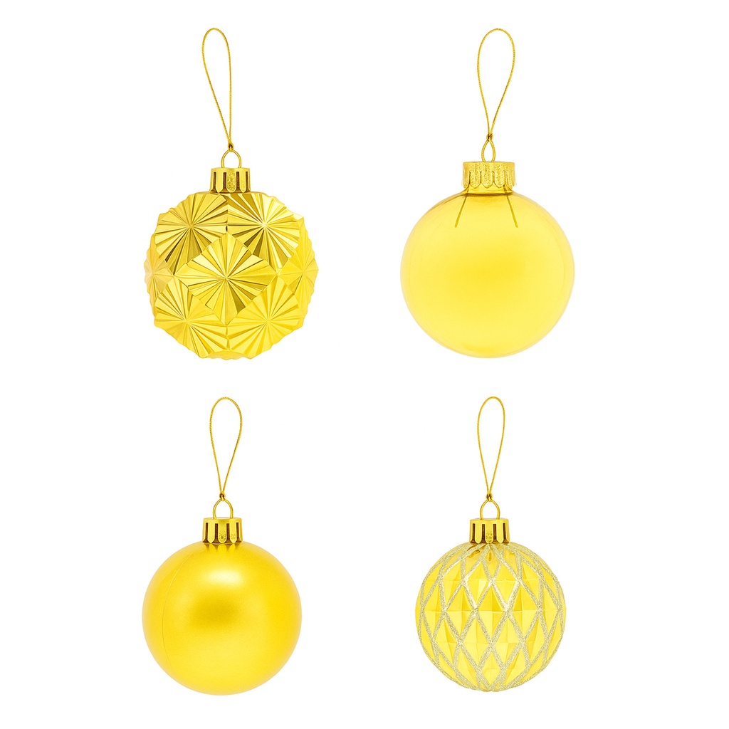 Bola navidad 8cm 12pcs dorado