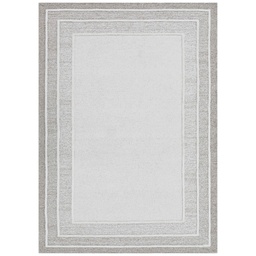 [230039563] Alfombra 180x270cm JH Recuadro marfil/beige