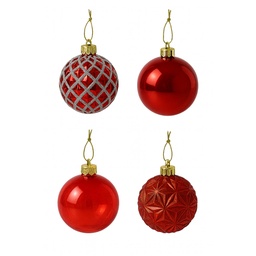 [230043691] Bola navidad 8cm 12pcs rojo